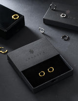 KRKC&CO Hoop Earrings for Men, 925 Sterling Silver Set, White Gold Plated