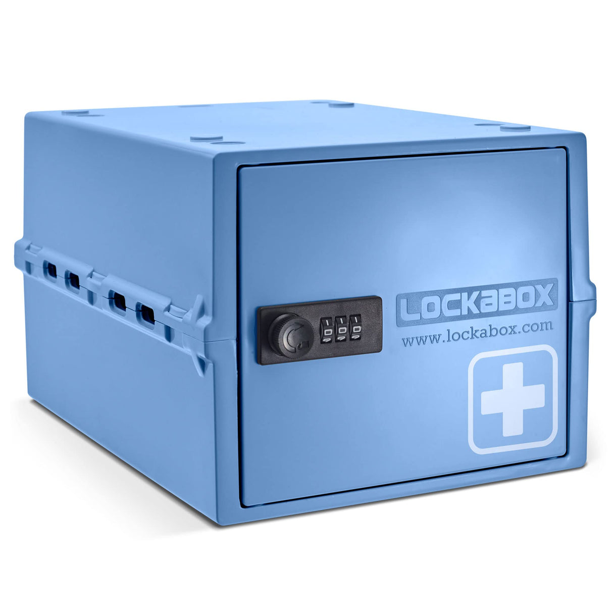 Lockabox One™ | Premium Medicine Lock Box | Medium Medication Lock Box With Code For Medicines, Vitamins & Supplements | External Size 12 x 8 x 6.6 inches (Medi Blue)