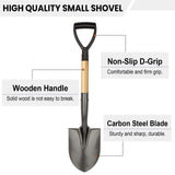 VNIMTI Shovel for Digging, Round Small Shovel with Wooden D-Handle, Metal Garden Shovel for Gardening, 28 Inches