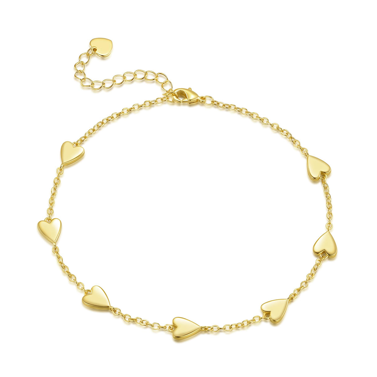 EYUMOI 14K Gold Anklets for Women Heart Ankle Bracelets for Women