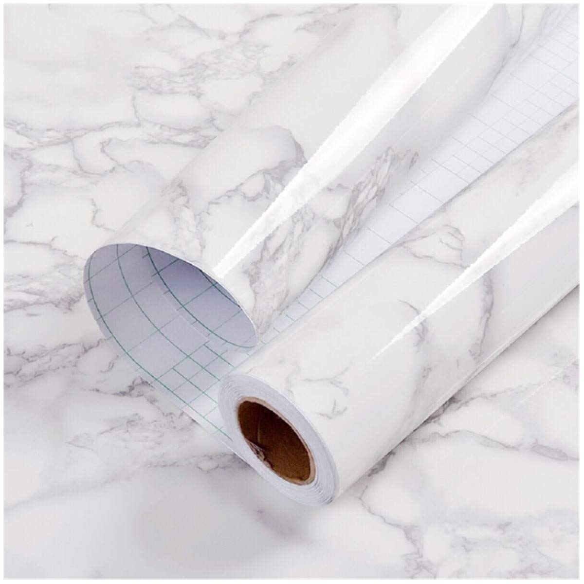 practicalWs Marble Paper Granite Gray/White Roll Kitchen Countertop Cabinet Furniture is Renovated Thick PVC Easy to Remove Without Leaving Glue Upgrade 17.71" x 196.8"