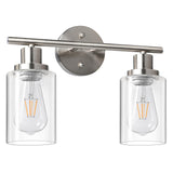 Unicozin 3 Light Bathroom Light Fixtures, Modern Vanity Lights with Milky Glass Shade, Brushed Nickel Wall Lamp Over Mirror for Bathroom, Living Room, Cabinet, Bedroom, E26 Base