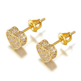 SENTERIA 18K Gold Plated Heart Stud Earrings for Women Screw Back Earrings