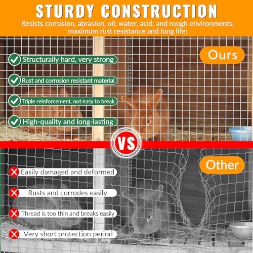 Hardware Cloth 1/4 inch 48 x 100 ft Galvanized Chicken Wire Fencing 23 Gauge Heavy Duty Hot Dip Galvanized Wire Fence Roll for Chicken Poultry Coop, Animal, Fencing,Garden Protection