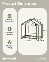 Bamworld Mini Greenhouse Indoor Desktop with Grow Lights Small Grow Tent Reusable Portable Warm House with PE Cover Ventilation Window for Seed Starting