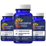 CocoaVia Memory & Focus Brain Supplement, 90 Day, Cocoa Flavanol Blend, Lutein, Added Caffeine for Boost. Improve Cognitive Function, Attention, Vegan & Plant Based, 90 Capsules