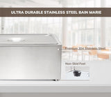 SYBO Commercial Grade Stainless Steel Bain Marie Buffet Food Warmer Steam Table for Catering and Restaurants (1 Section with Tap)