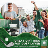 JupDec Golf Ball Display Case Clear Acrylic Memorabilia Stand Cube Holder with Wood Base & Tee, Dust Protection Transparent Storage Box for Single Ball Souvenir Golfball Collections, Brown, 1 Pack