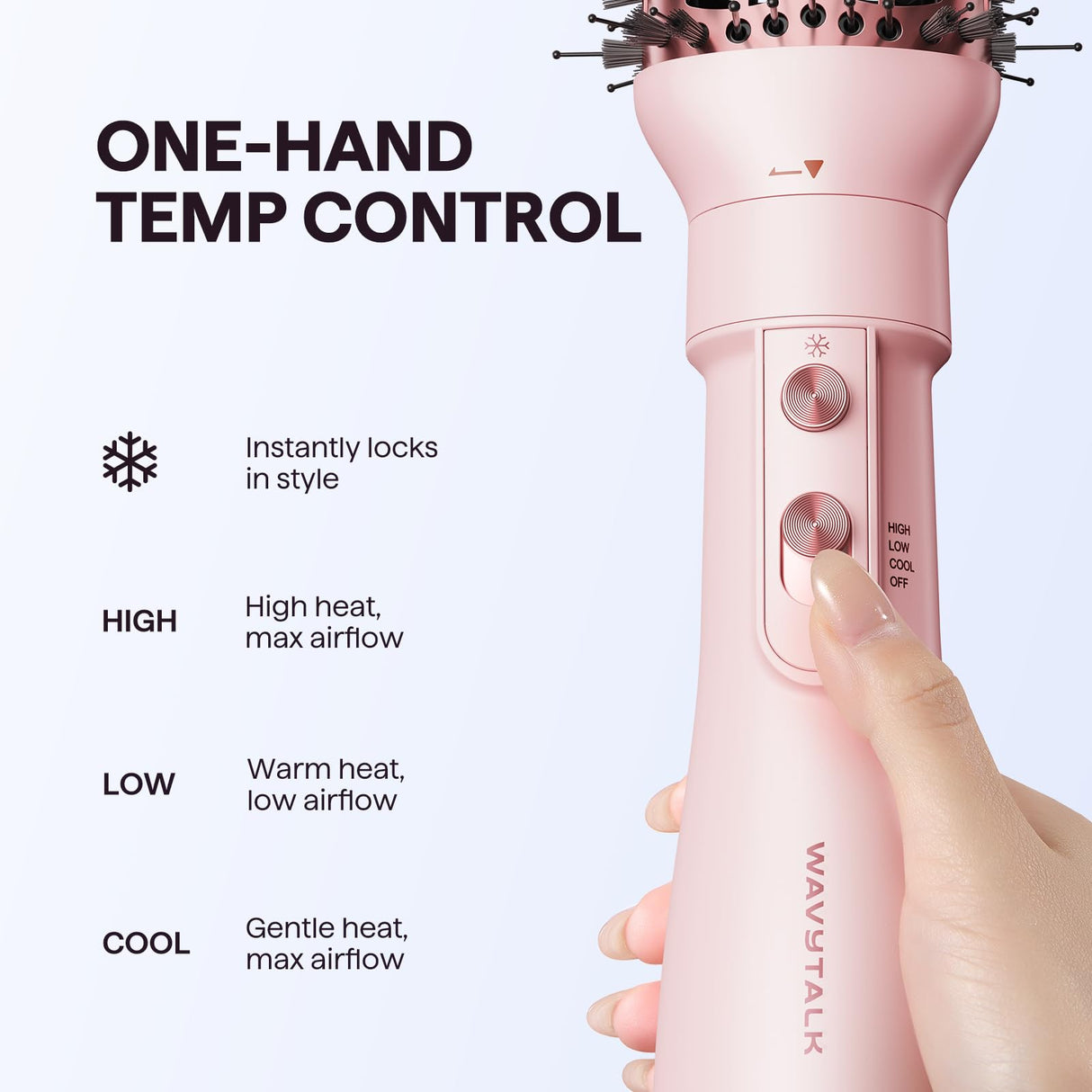 Blow Dryer Brush Set, Wavytalk Air Sculpt 5-in-1 Hot Air Brush Set | Multi Hair Styler for Salon Blowouts, Volumizing, and Straightening, Sleek Frizz-Free for Every Hair Type, Pink