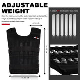 Adjustable Weighted Vest 44LB Workout Weight Vest Training Fitness Weighted Jacket for Men Women (Included 96 Steel Plates Weights)