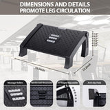 CasaZenith Foot Rest, Six Heights Adjustable Foot Rest for Under Desk at Work, Ergonomic Foot Stool for Under Office Desks, Under Desk Footrest with Foot Massage Roller, Office Leg Rest (Classics)