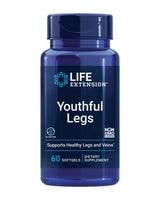 Life Extension Youthful Legs, blood flow, vein support, circulation supplement, leg health, orange peel extract, diosmin, gluten free, non-GMO, 60 softgels