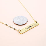 Personalized Long Distance Necklace Custom State Country Engraved Bar Pendant Stainless Steel Adjustable Cable Chain Jewelry for Couples Family Friends Deployment Relationship Keepsake