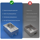 TOPKITCH 2-Pan Commercial Food Warmer with Non-Leakage Stretch-Forming Water Tank &2 of 1/2 Size GN Pan,18L Countertop Steam Table Soup Station Bain Marie for Buffet,Catering,Parties and Restaurants
