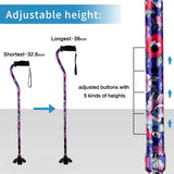 LIXIANG Adjustable Walking Stick for Men and Women, Folding Cane, Soft Sponge Offset Handle, Light Weight, Suitable for Arthritis Patients, Elderly and Disabled Ladies Canes for Walking