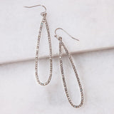Silver Tone Long Earrings for Women, Large CZ Faux Diamond Teardrop Dangles
