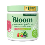 Bloom Nutrition Greens and Superfoods Powder for Digestive Health, Greens Powder, Digestive Enzymes, Probiotics, Spirulina, Chlorella for Bloating & Gut Support, Green Juice, 30 SVG, Strawberry Kiwi