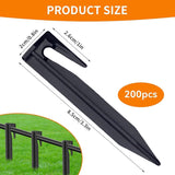 200 Pcs Boundary Wire Stakes, 3.3" Plastic Landscape Edging Stakes for Robotic Lawn Mowers, Heavy Duty Garden Staples for Weed Barrier, Camping Tents & Pet Fences, Bayonet Tip Anchor Spikes, Black