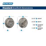 SCHLAGE B62N716 Deadbolt, Keyed 2 Sides, Aged Bronze