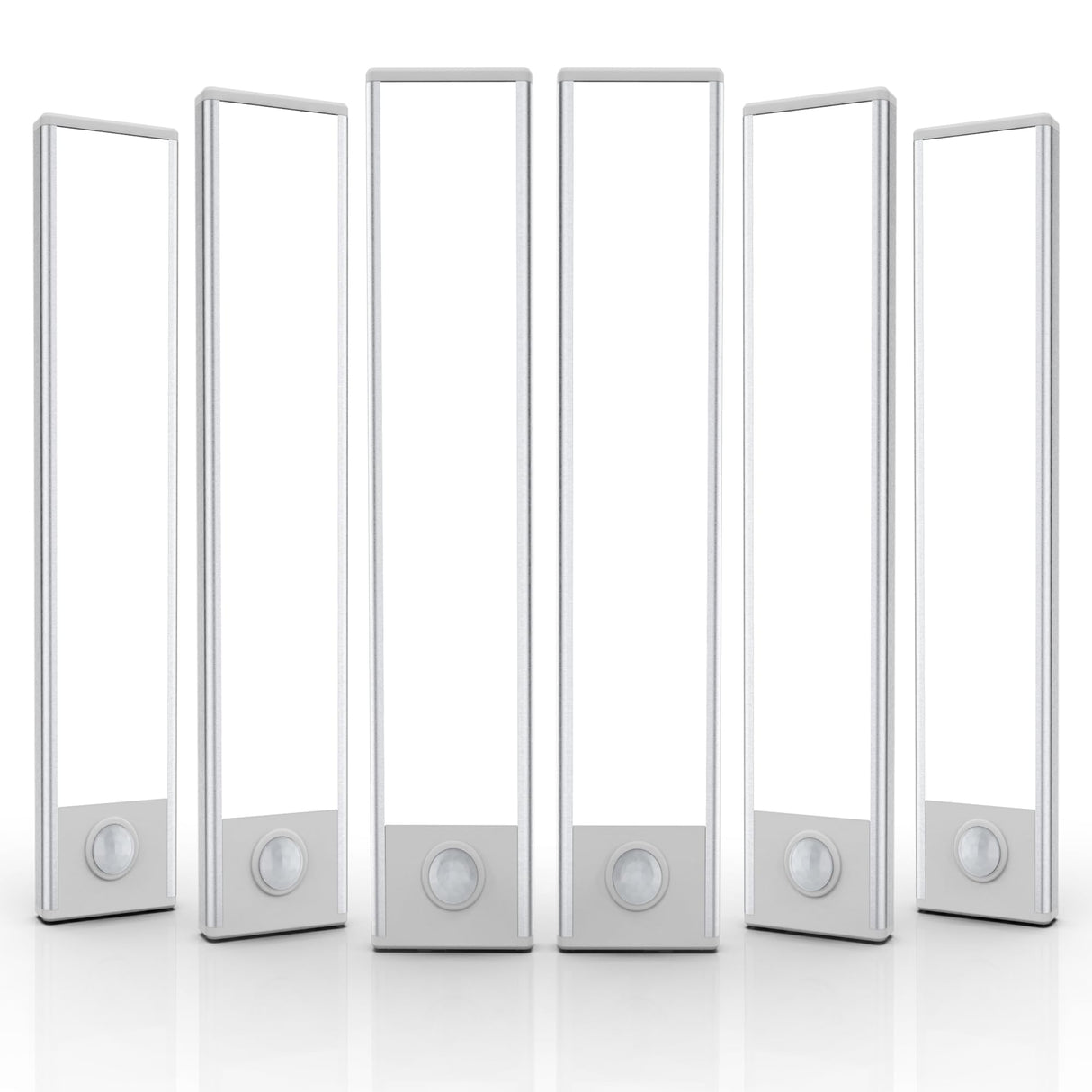 6 Pack Under Cabinet Lighting Wireless, 32 LED Rechargeable Battery Motion Sensor Light Indoor, Stick On Magnetic Closet Lights, Under Counter Lights for Kitchen, Stairs, White 8 in