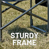 TIMBER RIDGE Aluminum Oversized Camping Chair, Lightweight Portable Directors Chair with Side Table Detachable Side Pocket for Outdoor Camping, Lawn, Picnic, Support 400lbs Black