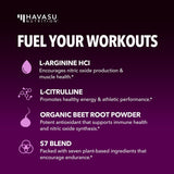 L-Arginine Powder - Nitric Oxide Supplement for Men and Women with L-Citrulline and Beet Root - Pre and Post Workout Support for Endurance and Recovery - Mixed Berry Flavor, 1 Month Supply (30 Scoops)