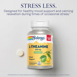 SOLARAY L Theanine 200mg, Mood Support Supplement with Vitamin B6 - Calming Support During Occasional Stress - Natural Lemon Lime Flavor - 60-Day Guarantee, Lab Verified - 75 Servings, 75 Chewables