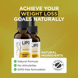 LIPO SLIM Official Drops - Daily Liquid Supplement - Advanced Formula for Natural Metabolism & Energy Support, LipoSlim for Overall Health & Wellness. One 60ml Bottle for 1 Month