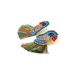 Parrot Earrings for Women, Bird Parrot Tassel Earrings for Womens, Rhinestone Parrot Dangle Earring Hypoallergenic, Cubic Zirconia Parrot Drop Earring, Parrot Jewelry Funny earrings