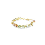 Swarovski Gema Tennis bracelet, Mixed cuts, Multicolored, Gold-tone finish