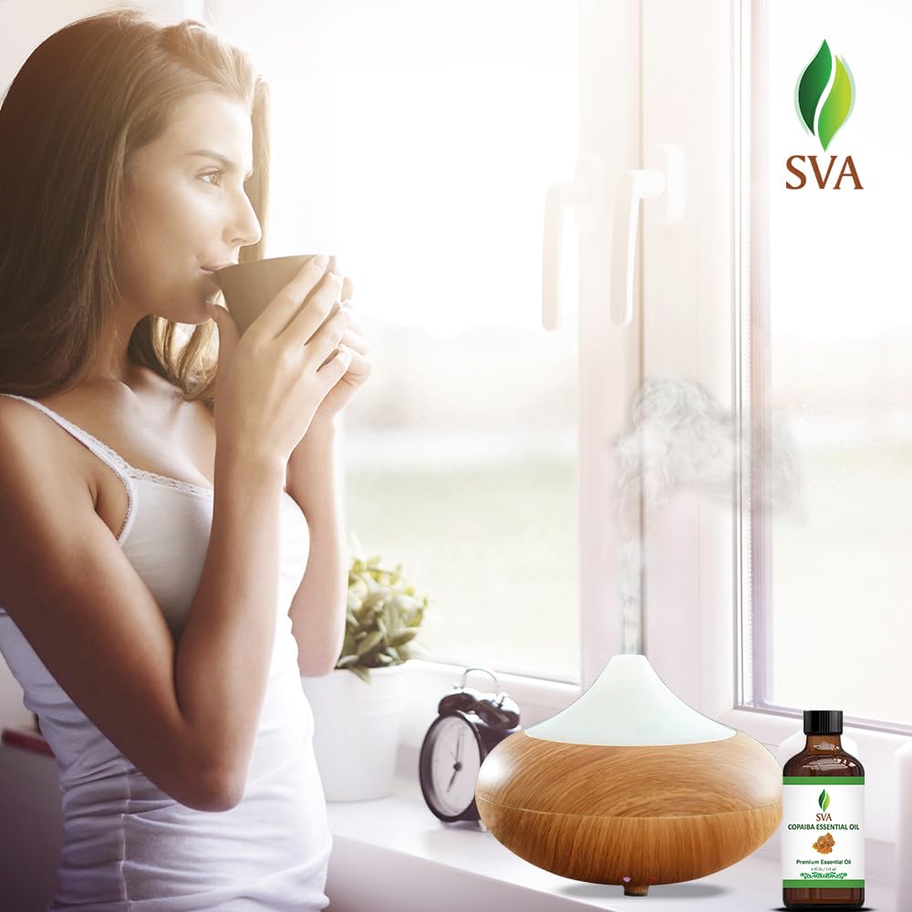 SVA Copaiba Essential Oil – 4 Fl Oz – 100% Natural Copaiba Oil - for Diffuser, Hair Care, Face, Skin Care, Aromatherapy, Scalp and Body Massage, Soap and Candle Making – with Dropper