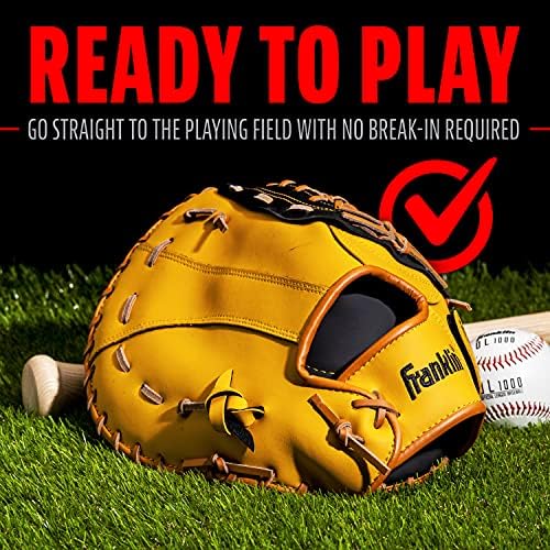 Franklin Sports Baseball + Softball Gloves - Field Master Adult + Youth Baseball + Softball Gloves - Right Hand + Left Hand Gloves - Infield + Outfield Mitts - Multiple Sizes + Colors