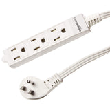 Amazon Basics 3-Prong Indoor Rectangle Extension Cord Power Strip, Flat Plug, Space-Saving, Grounded, 13 Amps, 1625 Watts, 125 VAC, 6 ft, White, 2-Pack