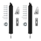 2 PCS Screen and Storm Door Closer Kit, Heavy Duty Pneumatic Screen and Storm Door Closer, Screen and Storm Door Push Button Latch Set Replacement Kit, Adjust Smooth Closing Speed (Black)