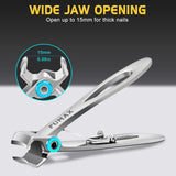 Toenail Clippers for Seniors Thick Toenails with Wide Opening, Large Long Handle Toe Nail Clippers for Men Heavy Duty Sharp Nail Clippers with Catcher, Heavy Duty Nail Cutter Gifts for Men Women