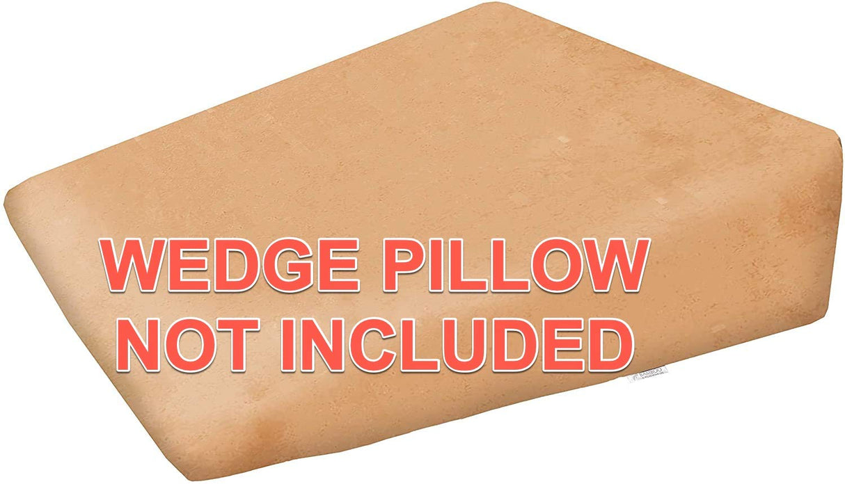 Relax Home Life Wedge Pillowcase, 100% Egyptian Cotton, Fits 7.5" Bed Wedge, Beige, 25" W x 26" L x 7.5" H