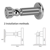 Hommyzone Adjustable Height Magnetic Door Stopper,Heavy Duty Magnetic Door Stop, 304 Stainless Steel Door Holder with Wall&Floor Mounted...(Silver)