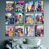 BigWig Prints Basketball Posters - Nba Posters, Basketball Room Decor, Nba Room Decor, Steph Curry, Kobe Bryant Wall Art, Kevin Durant, Lebron Wall Art, Warriors, Lakers - Unframed Set of 12 (8x10)