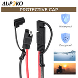 Aupoko 10 AGW 10FT SAE to SAE Solar Extension Cable, Extension Cord with SAE Quick Disconnect/Connect Adapter and SAE Polarity Reverse Adapter for Battery, Motorcycle, Cars, RVs(10 FEET/3M)