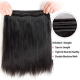 10A Straight Bundles Human Hair 20 22 24 Inch Straight Hair 3 Bundles Unprocessed Brazilian Virgin Hair Bundles Human Hair Extension Double Weft Natural Black
