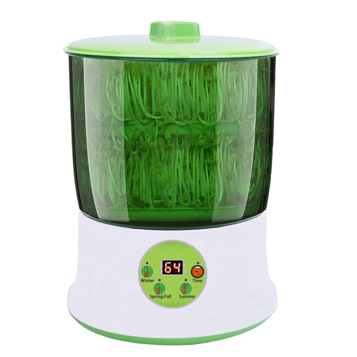 OYSIR Bean Sprouts Machine, LED Display Time Control, Intelligent Automatic Bean Sprouts Maker, 2 Layers Function Large Capacity Seed Grow Cereal Tool, 110V