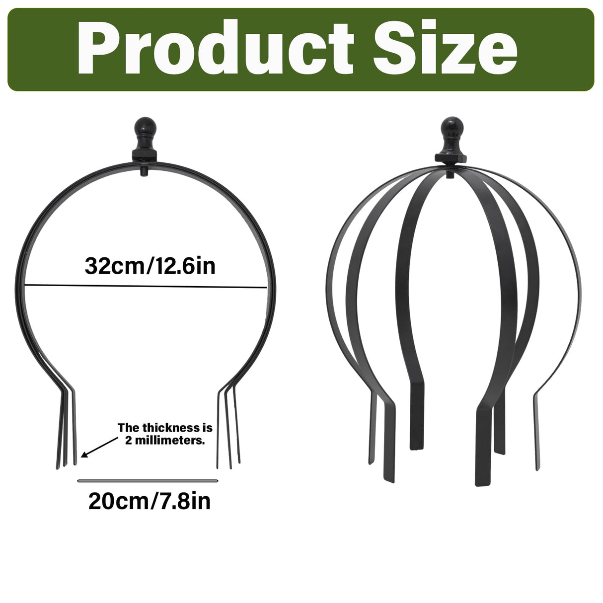 GOOOXIM 12.6x17.5 Inch Garden Obelisk, 2-Pack Outdoor Topiary Frame