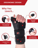 Hurmoya Wrist Brace Thumb Spica Splint Support for Carpal Tunnel, De Quervain's Tenosynovitis, Tendonitis Pain Arthritis Trigger for Man and Women (Medium - Left Hand)