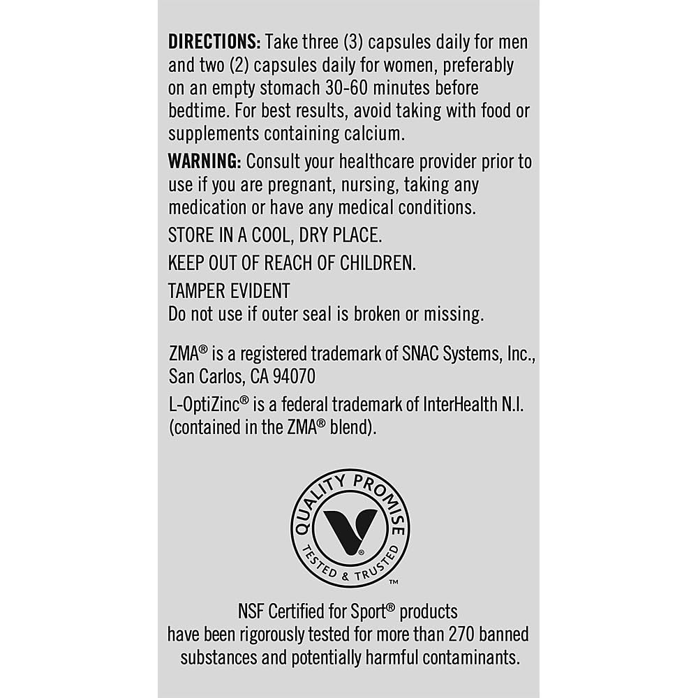 True Athlete ZMA with Theanine – Supports Muscle Recovery, Strength & Sleep – Zinc, Magnesium, Vitamin B6 & Theanine Formula for Relaxation & Performance (90 Capsules)