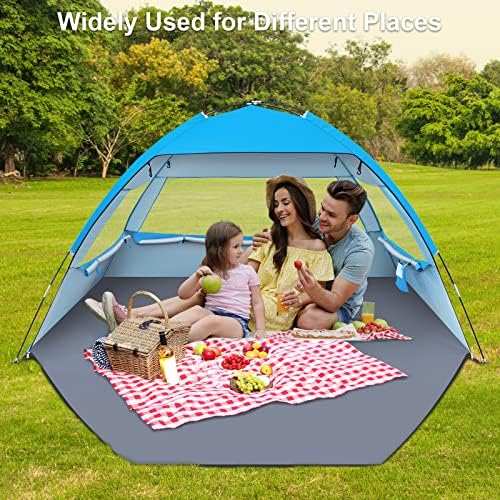 Gorich Beach Tent Sun Shelter for 3/4-5/6-7/8-10 Person with UPF 50＋ UV Protection, Lightweight & Easy Setup Beach Shade Canopy, Portable Beach Shade Tent Beach Cabana
