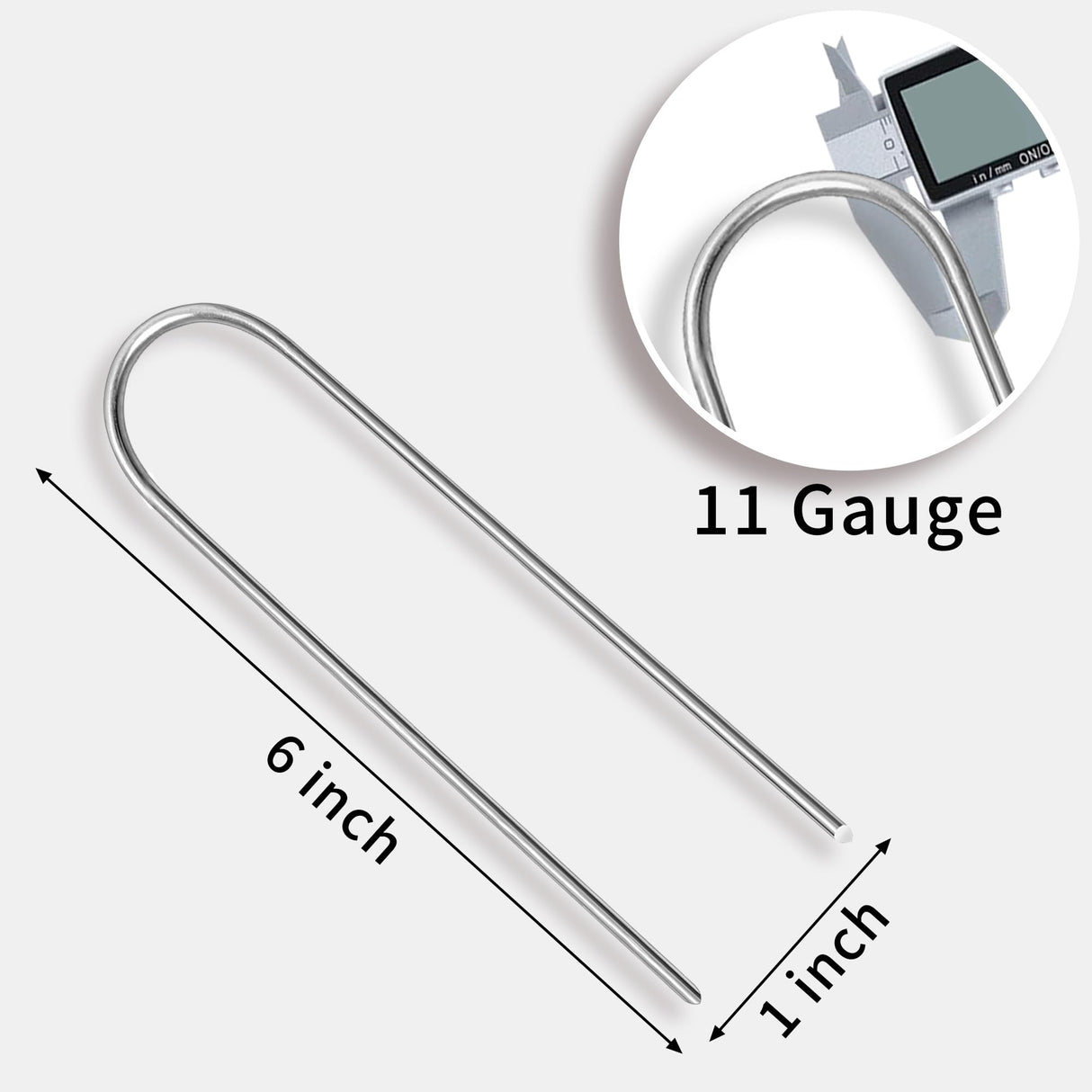 ToolTide 100 Pack 6 Inch U Shaped Garden Stakes Drip Irrigation Stakes