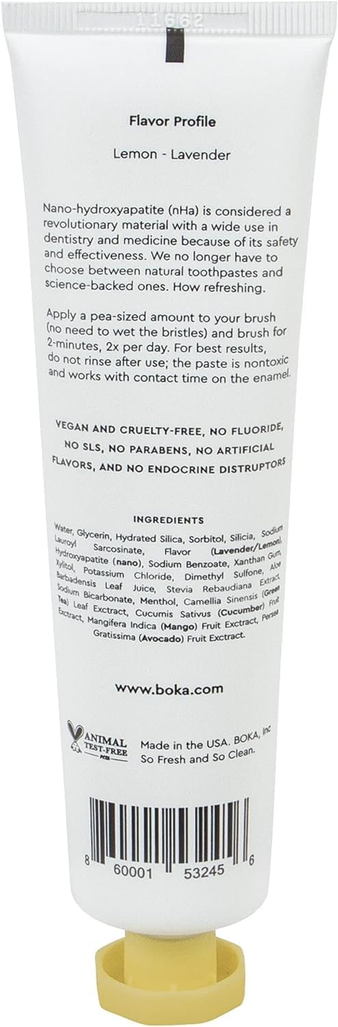 Boka Fluoride Free Toothpaste Nano Hydroxyapatite, Helps Remineralize, Appropriate for Sensitive Teeth, Whitening - for Adult, Kids Oral Care - Refresh Mint Flavor, 4 Fl Oz 3Pk