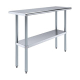 AmGood 16 in. x 48 in. Stainless Steel Work Table | Metal Kitchen Food Prep Table | NSF