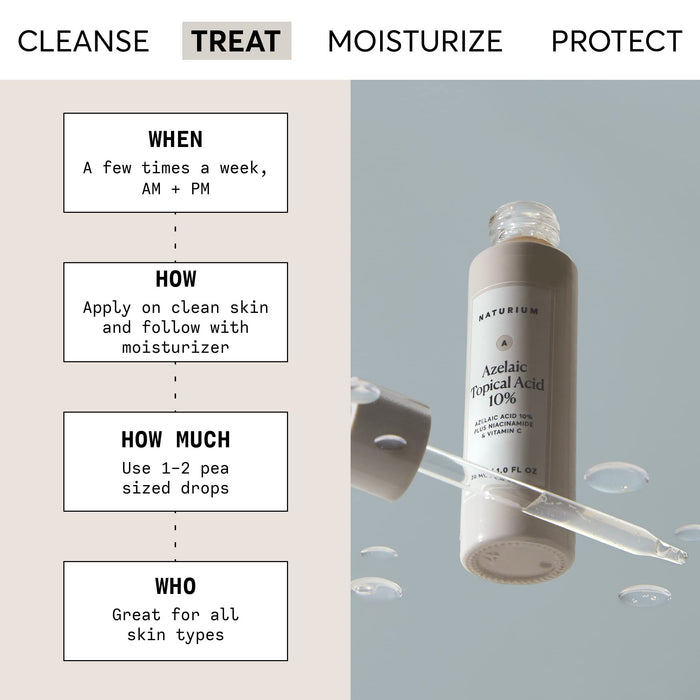 Naturium Azelaic Topical Acid 10%, Face & Skin Care Beauty Treatment with Niacinamide & Vitamin C, 1 oz