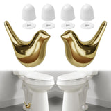 MENNTY 2Packs Ceramic Gold Birds Toilet Bolt Caps & 4Packs Universal Toilet Bolt Covers, Bathroom Decorative Toilet Floor Screw Cover Caps Easy Installation